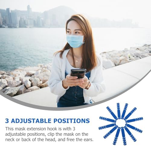 Mobestech 12pcs Face Mask Extender Adjustable Strap Holder Hooks and Adults, Anti-Tightening Ear Saver with Buckle, Comfortable Mask Accessory for Relief and Extended Wear Random Color