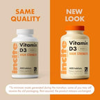 Incite Nutrition Vitamin D 5000 iu - 400 Premium Vitamin D3 Easy-Swallow Micro Tablets - High Strength Cholecalciferol VIT D3 5000iu - Vegetarian Supplement - Made in The UK