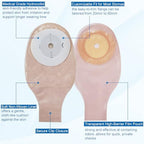 Colostomy Bags, Ostomy Supplies 10 pcs One Piece Ostomy Drainable Pouches Clip Closure for Ileostomy Stoma Care (Cut-to-Fit, Cut Size 15-60mm)