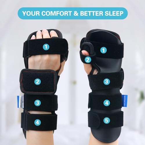 Resting Hand Splint Stroke Night Immobilizer Included Wrist Brace Enhanced Experience, Functional Wrist Finger Brace- Pain Relief For Carpel Tunnel, Stroke Recovery, Arthritis, Tendinitis