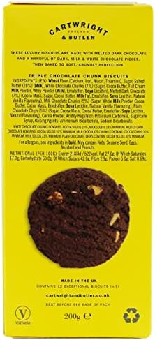 CARTWRIGHT & BUTLER Triple Chocolate Chunk Biscuits, 200 GR