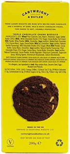 CARTWRIGHT & BUTLER Triple Chocolate Chunk Biscuits, 200 GR