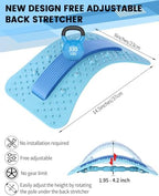 Back Stretcher Lumbar Backs Cracker with Magnet Backs Massager Lower Back Pain Relief Upgraded Multi-Level Support Stretcher Spinal Board Device for Herniated Disc, Sciatica, Scoliosis (Blue)
