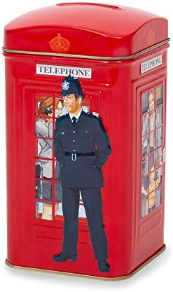 Ahmad Tea London Telephone Box Caddy Gift Tin, 20 Teabag, English Breakfast