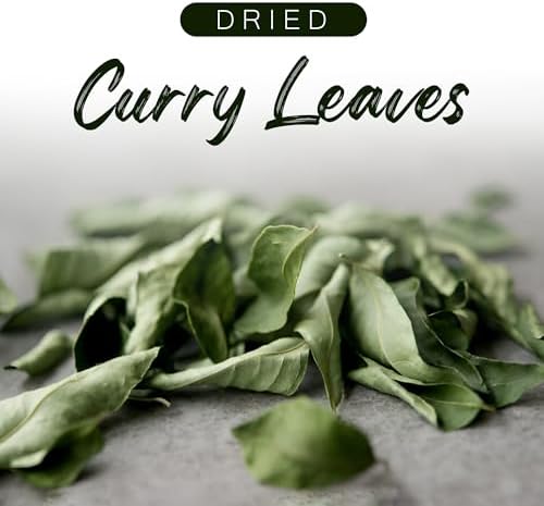 Diyon's whole dried Curry leaves 0.3oz (10g) 100% Natural, Pure and Air Dried Curry Leaves From Sri Lanka, Packed in a Kraft Stand up Resealable Pouch.