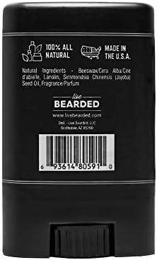 Live Bearded Mustache Wax Stick, 0.35 oz - Made in the USA with All-Natural Ingredients - Medium Hold Stache and Beard Styling for Men | Straight Up - Fragrance-Free