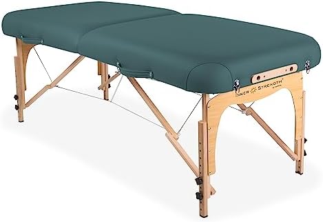 INNER STRENGTH Portable Massage Table Package E2 - Full Reiki Massage Table Incl. Deluxe Adjustable Face Cradle, Pillow & Carry Case (30"x73")