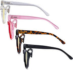 Eyekepper 4 Pack Oversized Blue Light Filter Glasses Women Cat Eye Computer Reading Glasses Yellow Tinted +1.50