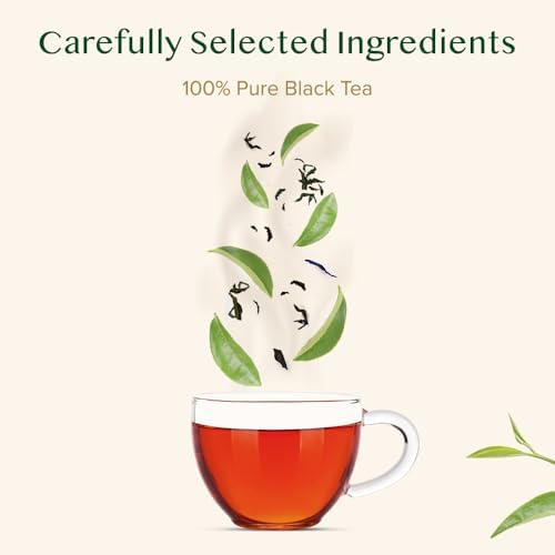 VAHDAM, Exotic Darjeeling First Flush Tea Leaves (100 Black Tea Bags) High Caffeine, Non GMO, Gluten Free | Aromatic & Robust | Unblended First Flush Darjeeling Tea Bags | Resealable Ziplock Pouch