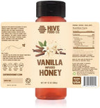 HIVE Food Co. Infused Honey – 100% Pure American Raw & Unfiltered with Gourmet Natural Flavors – Small Batch Artisan Honey in 12oz Squeeze Bottle (12 oz, Vanilla)
