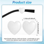 CIATBYYJ 12 Pairs Heart Eyeglasses Ear Grips, White Anti Slip Eyewear Retainers Behind The Ear Hooks Holder, Soft Sunglasses Eyeglasses Stopper, Silicone Ears Hooks for Reading Glasses