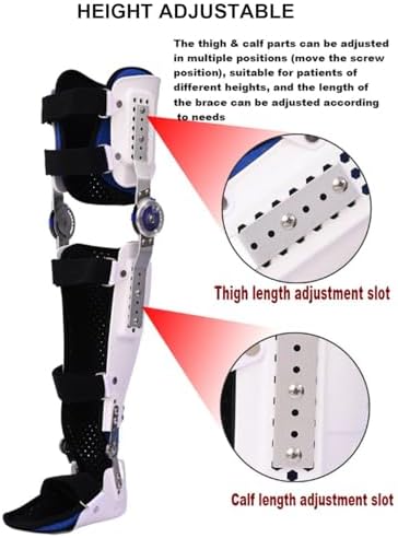 Adjustable ROM Hinged Knee Brace with Side Leg Stabilizers, Post Op Knee Support Orthosis Immobilizer for Women and Men Knee Pain Left Leg and Right Leg,Right