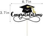Congratulations 2026 Graduation Cake Topper,Congrats Grad Cake Decor - 2026 High School/College/Senior Graduation Party Decorations Supplies (Black Gold)