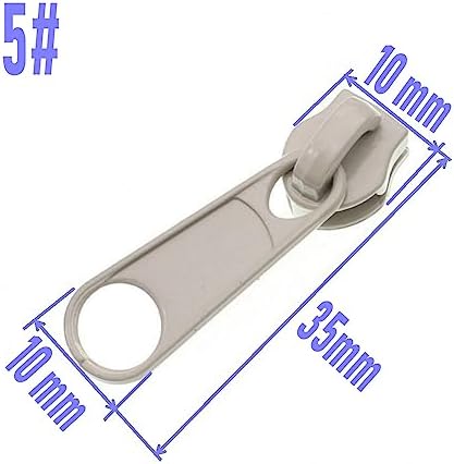 Leekayer 50PCS #5 Gray Pulls for Nylon Coil Zippers Metal Zipper Sliders for Jacket Luggage Purses Bags Bulk(Gray) Metal Slider for Zipper