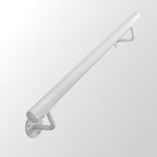 2 FT Heavy Duty White Metal Stairs Railing Indoor, Wall Mount Pipe Stair Handrail - Hand Rails for Indoor & Outdoor Steps, Banister Deck Porch Patio Railing, Wall Grab Bars for Seniors