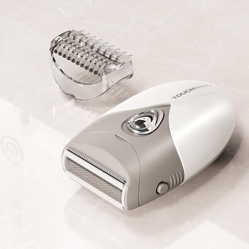 TOUCHBeauty Electric Shaver for Women, Painless Bikini Trimmer with 3-Blade System, Wet/Dry Cordless Foil Razor for Facial, Leg, Underarm & Body Hair, Battery-Powered, Gifts for Women, Gray