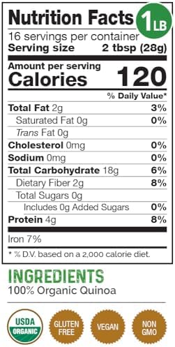HerbaZest Organic Quinoa Flour – 1 LB – Premium USDA Certified, Vegan & Gluten-Free Superfood – Versatile Wheat Flour Alternative for Breads & Crackers, Pancakes & Waffles, Snacks & Desserts, Savory Recipes & More