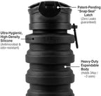 PeeSport Premium Pee Bottle, Portable Urinal for Men & Women, Leakproof Collapsible Silicone Travel Urinal 1000ml, Spill Proof, Car Camping Bedside, Seen on Shark Tank