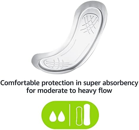 Amazon Basics Maxi Pads for Periods- Thick, Super Absorbency, Unscented, 192 Count, (4 Packs of 48)