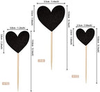30 PCS Love Heart Cupcake Toppers Glitter Sweet Love Cupcake Picks Bridal Shower Wedding Engagement Cake Decorations for Valentine's Day Baby Shower Birthday Anniversary Party Supplies Black