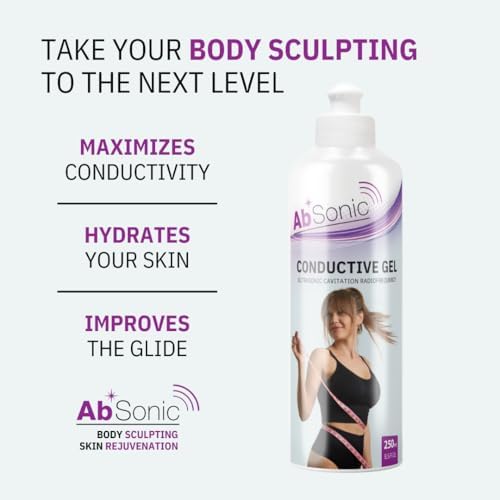 Absonic Cavitation Gel for Body Sculpting Machine - Conductive Gel for RF Radiofrequency, Ultrasonic Cavitation, Slimming Devices - Paraben-Free Body Contouring Gel, 1-Pack (8.5 oz)