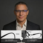 3 Pack Reading Glasses for Men, Rectangular Spring Hinge Readers for Men Women with Blue Light Blocking