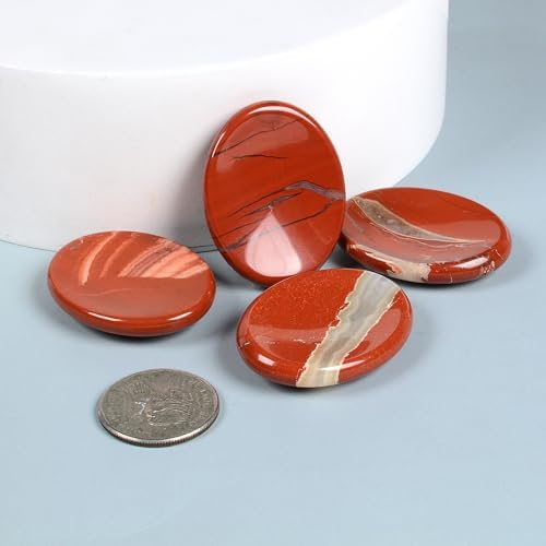 Red Jasper Crystals Healing Thumb Worry Stone Pocket Palm Meditation Crystal Oval Gemstone