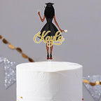 Personalized Graduation Cake Topper For Black Girls - Custom Graduation Cake Topper Class Of 2025 High School College Senior Gift, Congrats Grad Party Decor