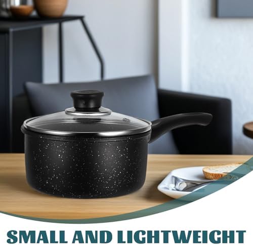 Small Nonstick Cooking Pot with Lid 16cm Food Cooking Saucepan for 1-3 People Soup and Noodles Stew Pan Household Kitchen Utensil