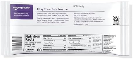 Amazon Grocery, Milk Chocolate Chips, 12 Oz (Previously Amazon Fresh, Packaging May Vary)
