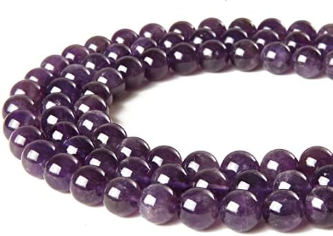 45pcs 8mm Amethyst Beads Natural Gemstone Beads Round Loose Beads for Jewelry Making