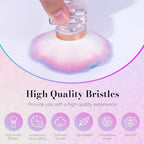 MelodySusie Nail Art Dusting Brush,Dust Collector Brush, Blush Brush, Boose Powder Brush,Makeup Brushes Acrylic Nail Tools, Pink-purple