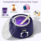 BLITZWAX Single Waxing Pot, Hard Wax Warmer for Face, Legs, Bikini, Brazilian and Body, for 16 oz, At Home Hair Removal Kit, for Men, Beginner Friendly, Quick Heating, Precise Temperature Control