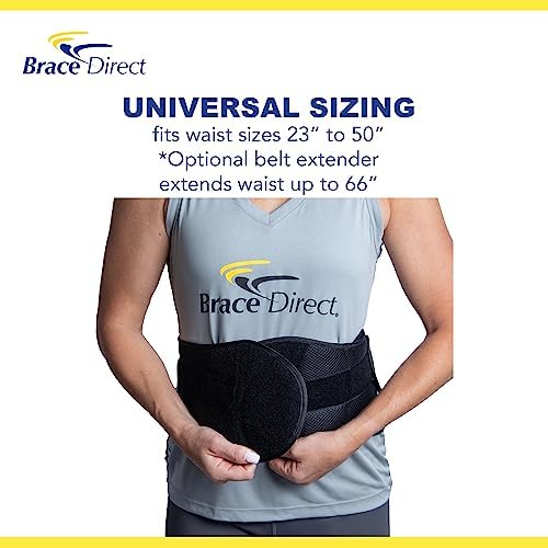 Brace Direct Plus Size Lower Back Brace - Lumbar Support for Sciatica, Herniated Discs, Spinal Stenosis, DDD, Chronic Back Pain, Post-Surgical Recovery - Breathable Adjustable Compression (Plus Size -