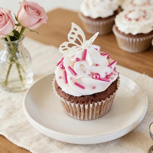 Rose Gold Pearl Rods Sprinkles for Cake Decorating, 150g/5.29oz Mix Size, Pearl Cake Decorations, Baking Sprinkles Foodgrade, Sugar Candy for Cookies, Cupcake Topper, Holiday Wedding Supplies