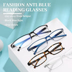 LUFF 4Pcs Anti-Blue-ray Reading Glasses Portable Ultra-Light Readers(1.25X)