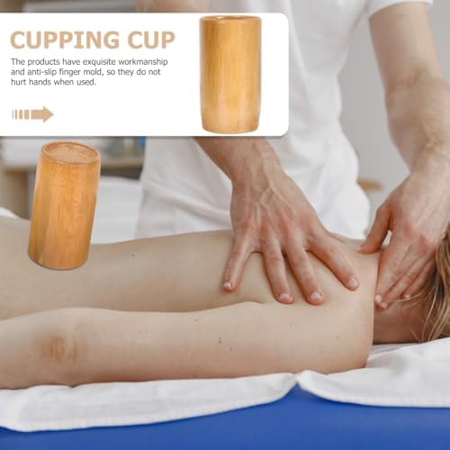 Yardwe Bamboo Cupping Set 5-Piece Fire Cupping Therapy Cups for Home Body Massage with Strong Suction Natural Bamboo Material Relieves Muscle Tension