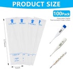 SenseYo 100 Pcs Disposable Digital Thermometer Probe Covers Sleeve Clear Temperature Sheath Sleeves Cover for Oral, Armpit, Rectal Thermometer