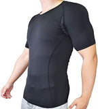 Vital Salveo-Germanium Men Compression Top Short Sleeve T Shirts Base Layer Cool Dry for Running and Sports Workout
