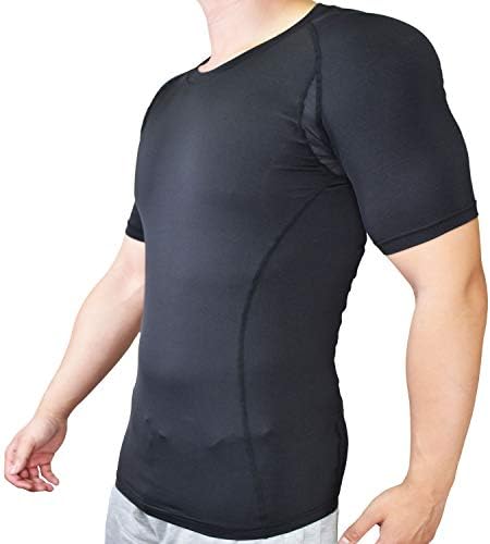 Vital Salveo-Germanium Men Compression Top Short Sleeve T Shirts Base Layer Cool Dry for Running and Sports Workout