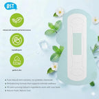BST Pads for Women, Daily Thin Sanitary Pads with Wings,Nature Fresh Cool Herbal Infusion with Camellia and Mint Scent, 11.4 Inch(290 mm), Large, 24 Count