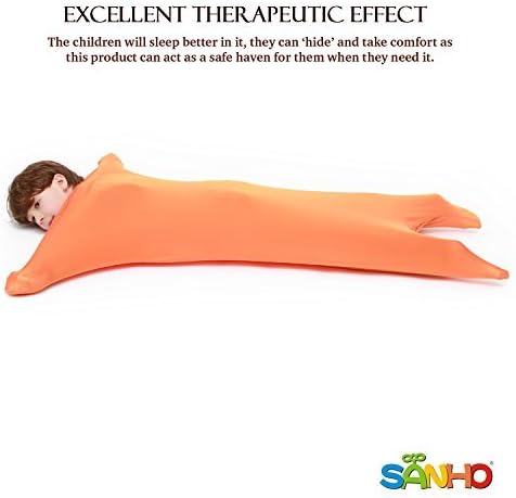 SANHO Premium Sensory Sock,Updated Version, Medium, 50" L x 24" W, Good for height:46"- 54" Orange