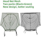 2 Packs Mosquito Head Net Mesh, Bug Net for Head Better Sealing Face Neck Mask Suitable for All Seasons (Black)