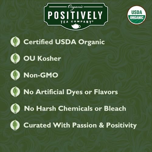 Organic Positively Tea Company, Strawberries and Cream Green Tea Bags, 20 Count