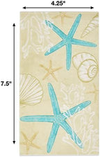 Gift Boutique 100 Starfish and Seashells Guest Napkins Disposable Paper Beach Sea Shell Star Fish Sand Dinner Hand Napkin Nautical Bathroom Birthday Party Supplies