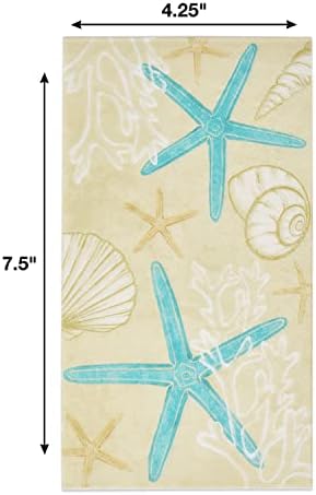 Gift Boutique 100 Starfish and Seashells Guest Napkins Disposable Paper Beach Sea Shell Star Fish Sand Dinner Hand Napkin Nautical Bathroom Birthday Party Supplies