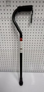 Aluminum Offset Handle Cane Crutches with Foam Handle, Adjustable Height, Black