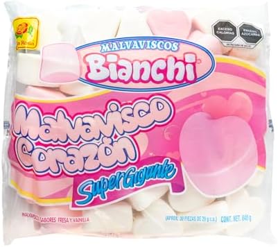 Giant Pink & White Marshmallow Hearts - 30 Piece Bag