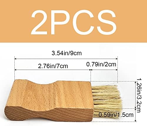 2 Pcs Shoe Polish Applicator Brushes Small Shoe Cleaning Brushes Wooden Handle Shine Shoes Brushes for Leather Boots Shoes Bags
