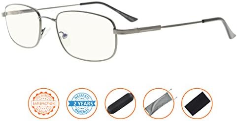 Computer Glasses Men Bendable Titanium Reading Eyeglasses Blue Light Filter